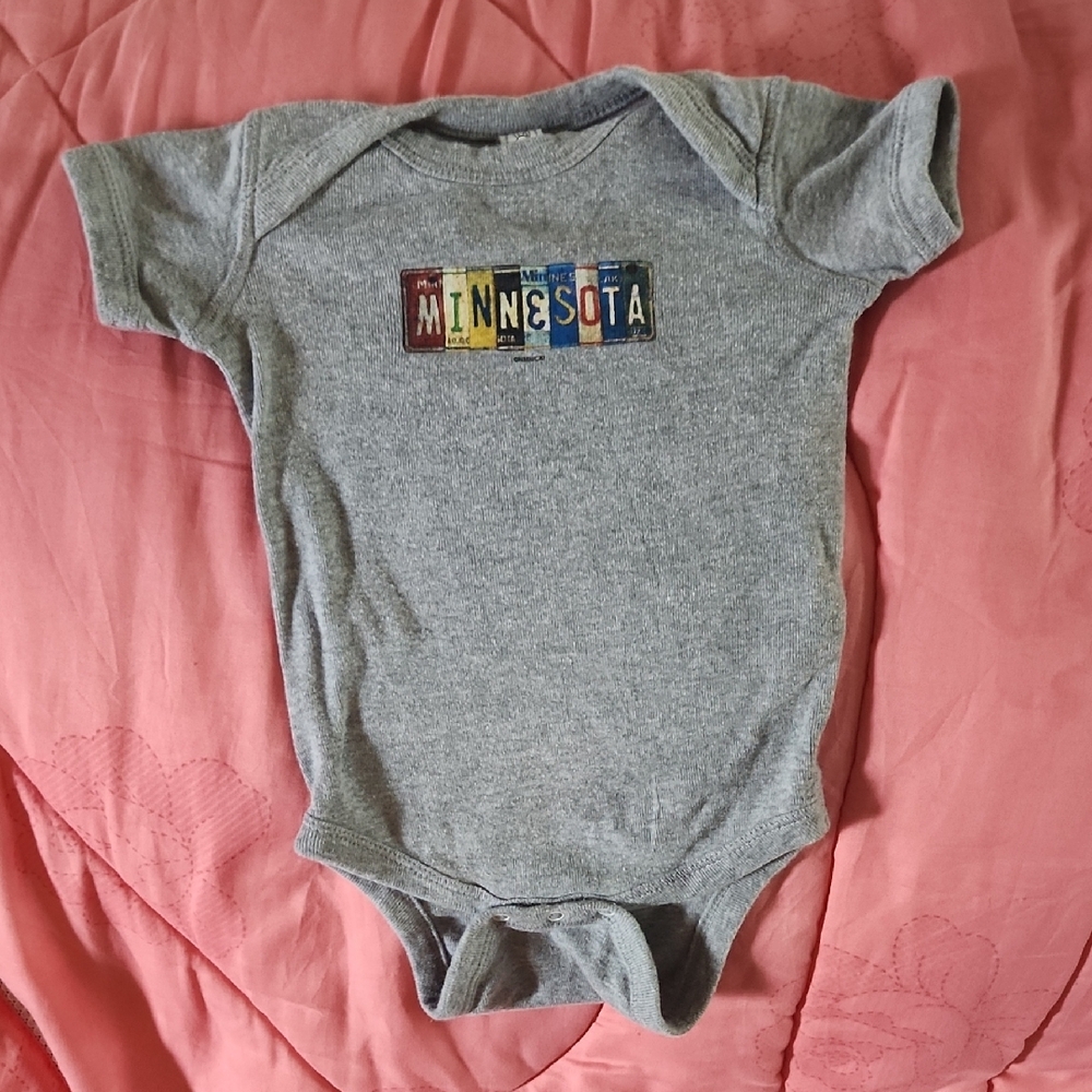 Rabbit Skins Gray Bodysuit with Colorful Design